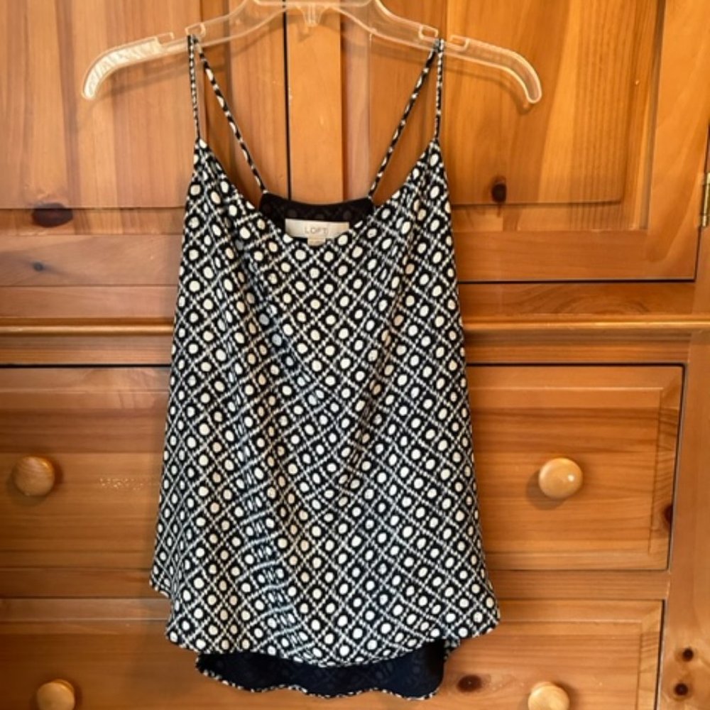 LOFT | Navy and White Dot Camisole